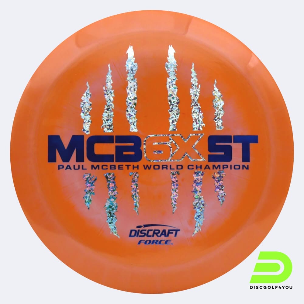 Discraft Force - McBeth 6x Claw in orange, im ESP Kunststoff und burst Spezialeffekt