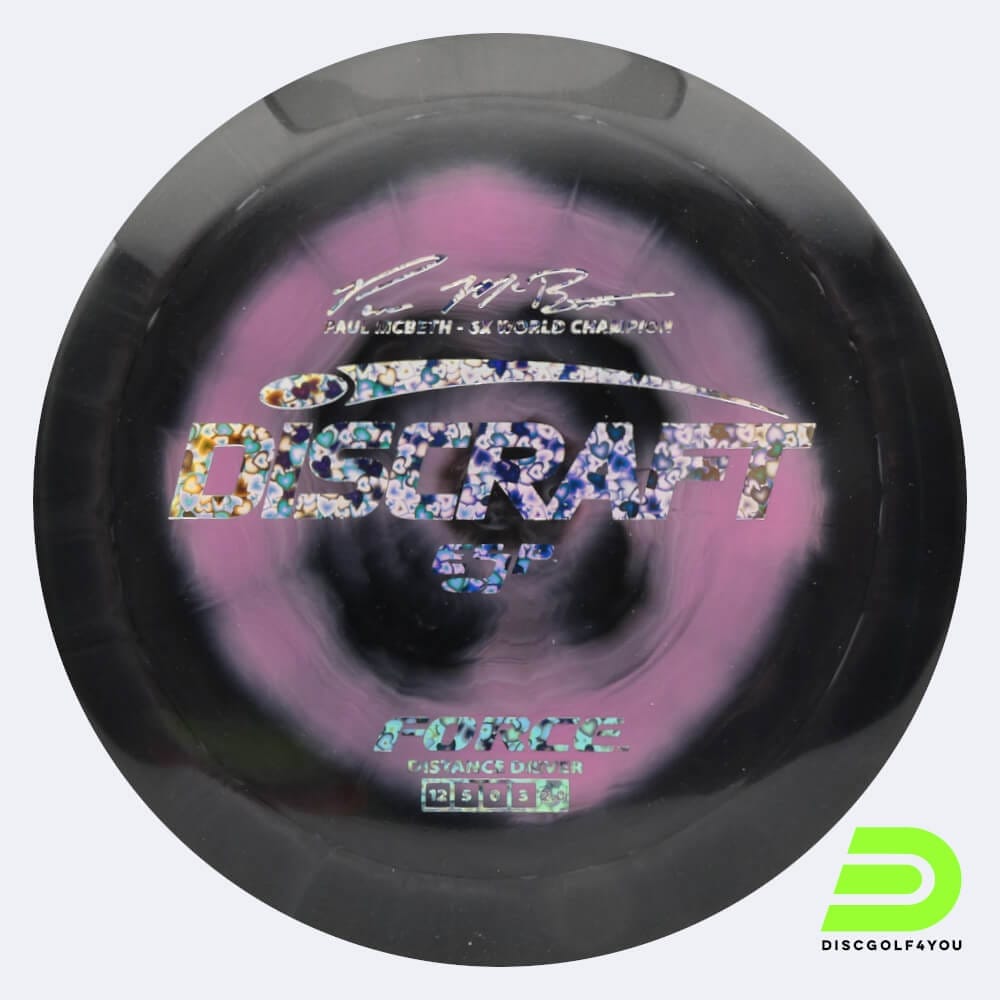 Discraft Force - Paul McBeth Signature Series in schwarz, im ESP Kunststoff und burst Spezialeffekt