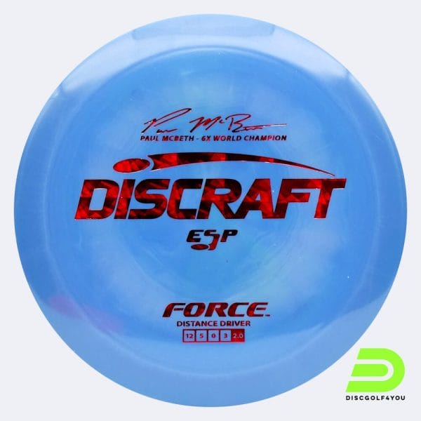 Discraft Force - Paul McBeth Signature Series in hellblau, im ESP Kunststoff und ohne Spezialeffekt