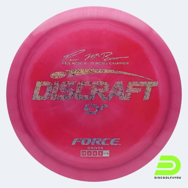 Discraft Force - Paul McBeth Signature Series in rosa, im ESP Kunststoff und ohne Spezialeffekt