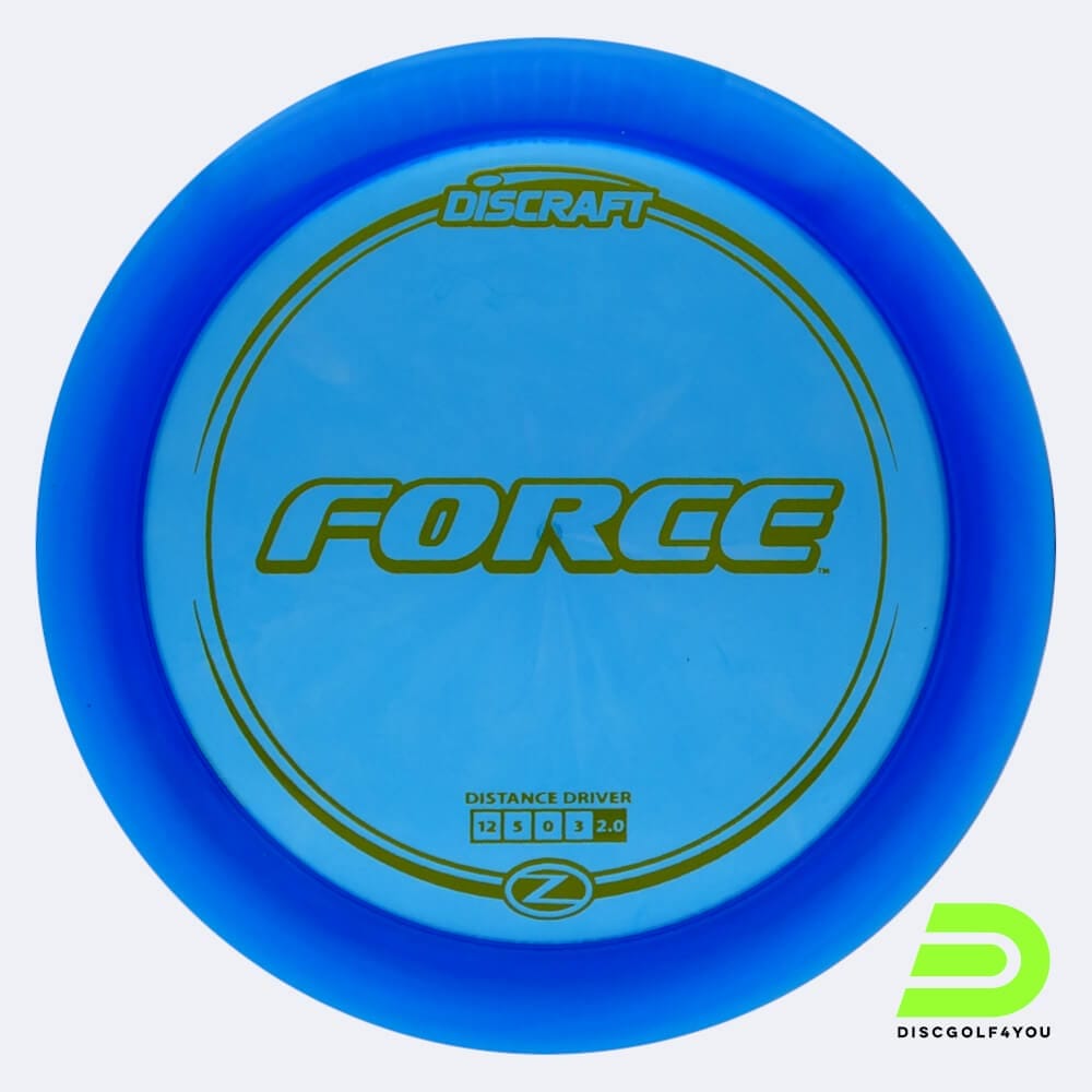 Discraft Force in blue, z-line plastic