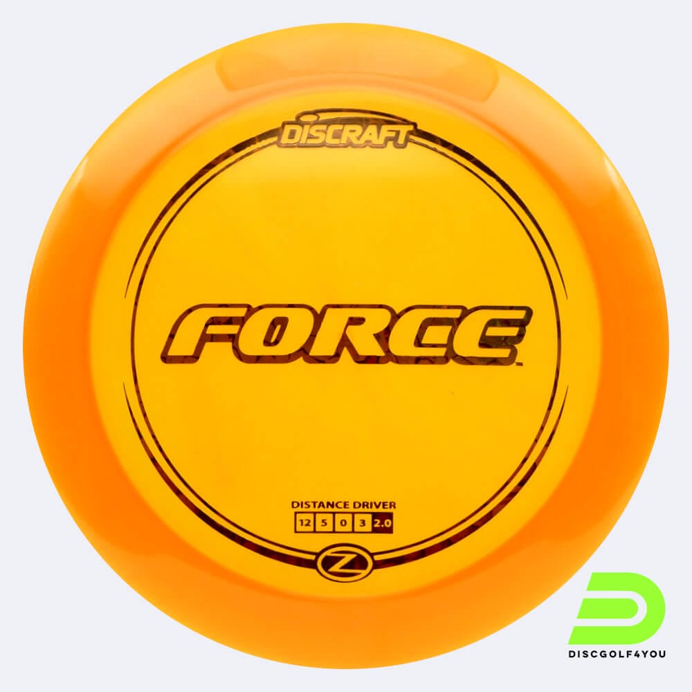 Discraft Force in orange, im Z-Line Kunststoff und ohne Spezialeffekt