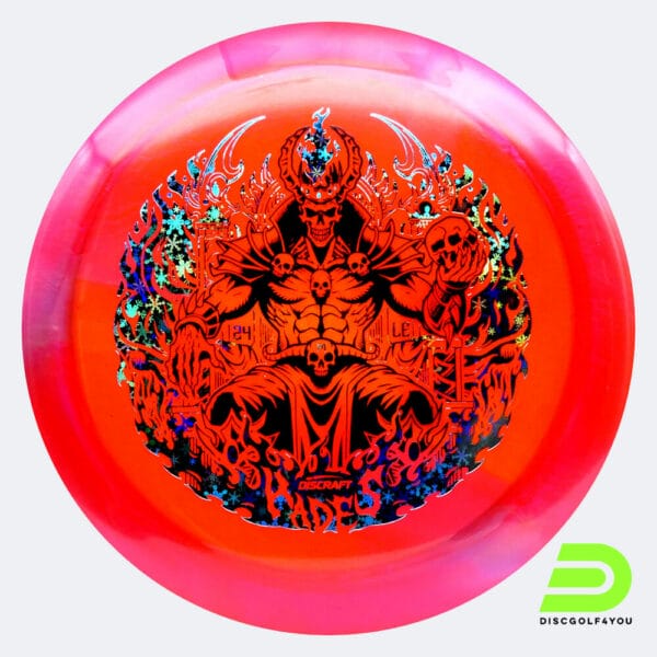 Discraft Hades Ledgestone Edition in pink, z swirl plastic and burst effect