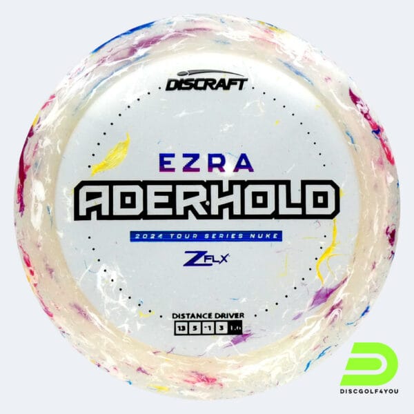Discraft Nuke - Ezra Aderhold Tour Series in white, jawbreaker z flx plastic