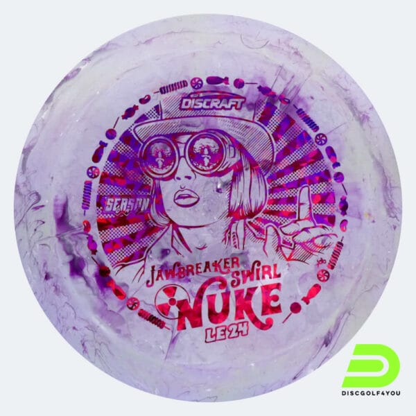 Discraft Nuke Ledgestone Edition in purple, jawbreaker plastic and burst effect