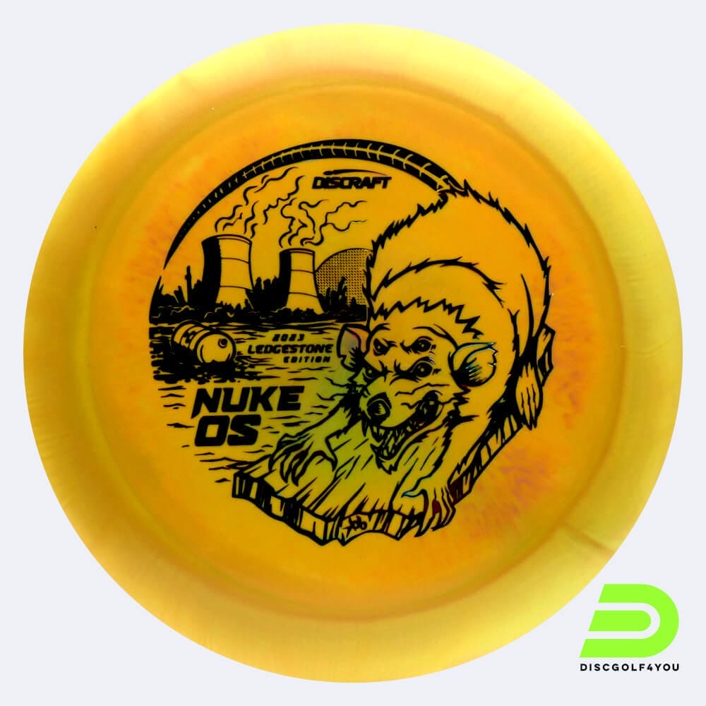 Discraft Nuke OS 2023 Ledgestone Edition in gelb, im ESP Kunststoff und burst Spezialeffekt