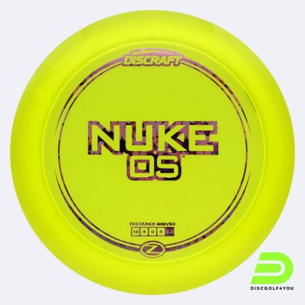 Discraft Nuke OS in yellow, z-line plastic
