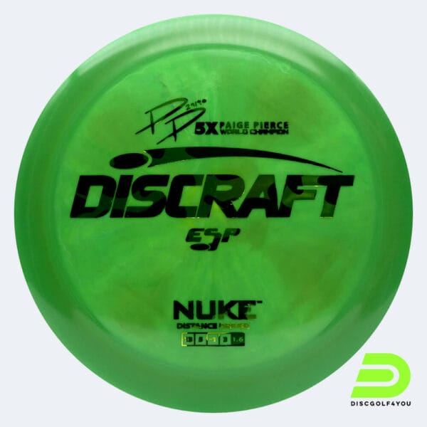 Discraft Nuke - Paige Pierce Signature Series in green, esp plastic