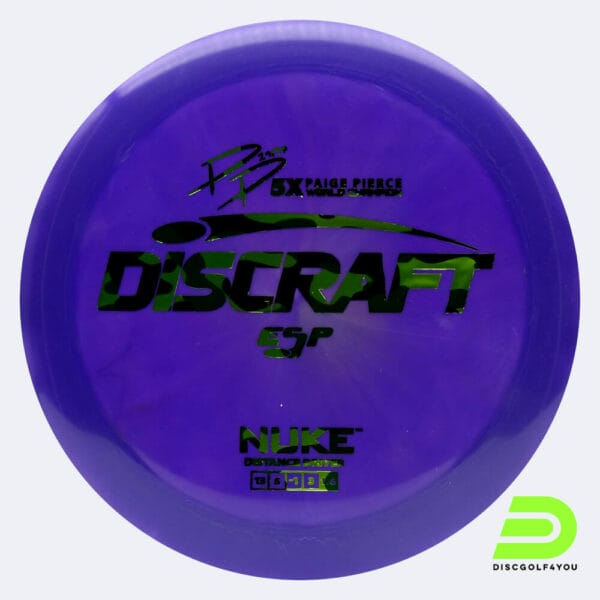 Discraft Nuke - Paige Pierce Signature Series in purple, esp plastic