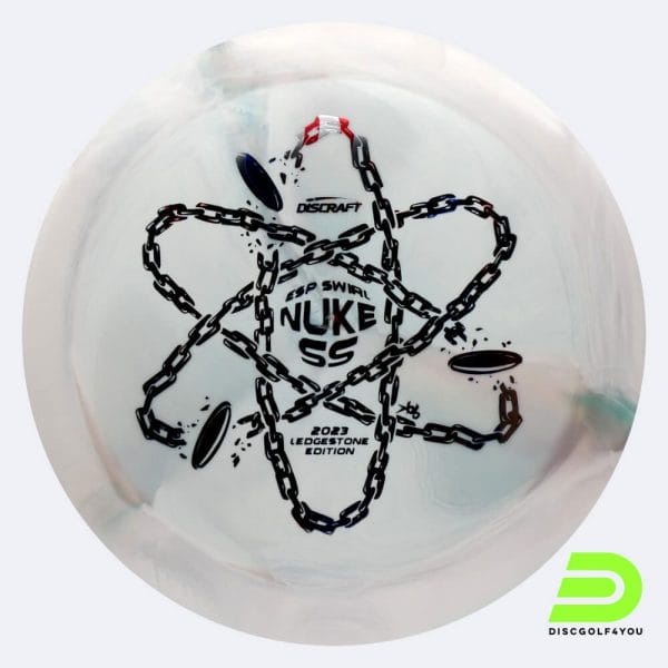 Discraft Nuke SS 2023 Ledgestone Edition in weiss, im ESP Kunststoff und burst Spezialeffekt
