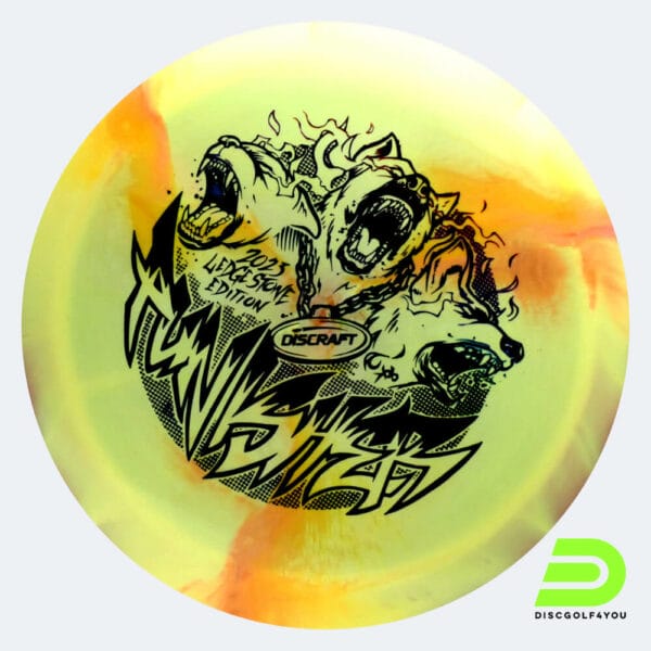 Discraft Punisher 2023 Ledgestone Edition in yellow, esp plastic and burst effect