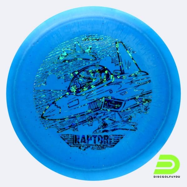 Discraft Raptor 2023 Ledgestone Edition in blau, im ESP Sparkle Kunststoff und burst Spezialeffekt