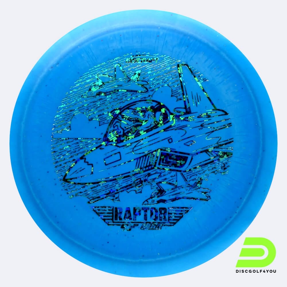 Discraft Raptor 2023 Ledgestone Edition in blue, esp sparkle plastic and burst effect