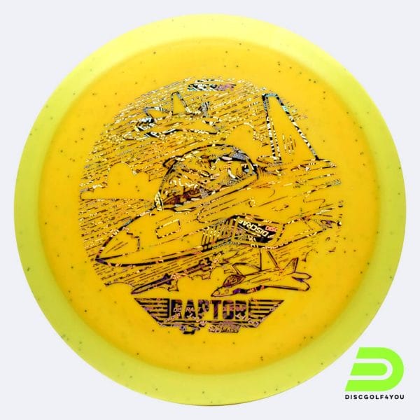 Discraft Raptor 2023 Ledgestone Edition in gelb, im ESP Sparkle Kunststoff und ohne Spezialeffekt