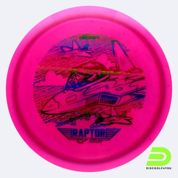 Discraft Raptor 2023 Ledgestone Edition in rosa, im ESP Sparkle Kunststoff und burst Spezialeffekt