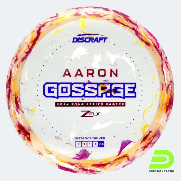 Discraft Raptor Aaron Gossage Tour Series in pink, jawbreaker z flx plastic