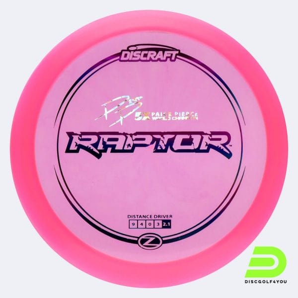 Discraft Raptor Paige Pierce Signature Series in pink, z-line plastic