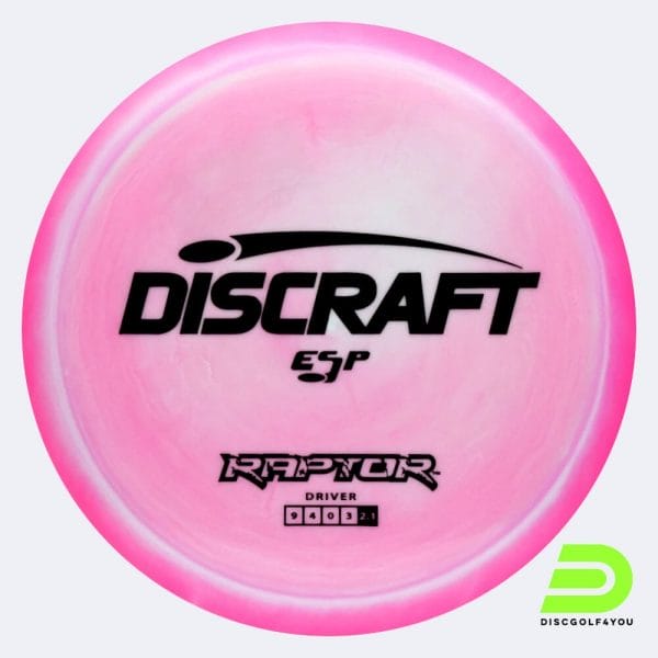 Discraft Raptor in pink, esp plastic and burst effect
