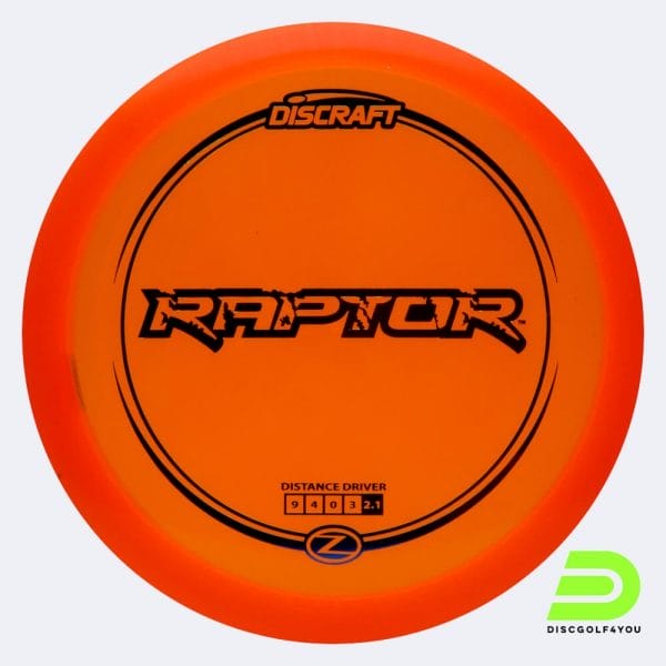Discraft Raptor in classic-orange, z-line plastic