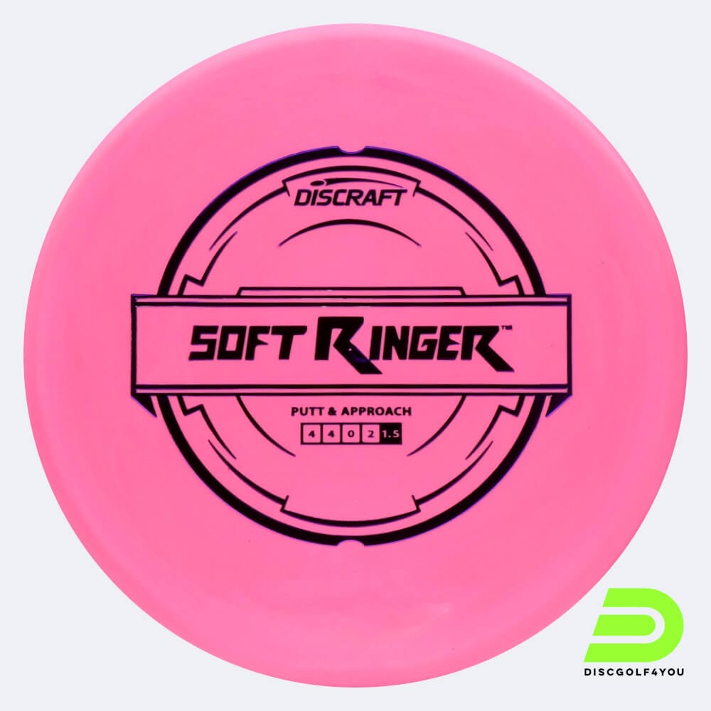 Discraft Ringer in pink, soft putter line plastic Discraft Ringer in pink, soft putter line plastic