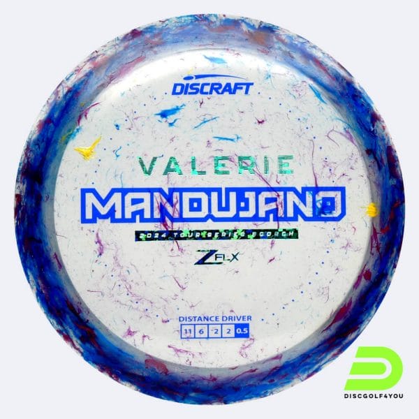 Discraft Scorch Valerie Mandujano Tour Series in blue, jawbreaker z flx plastic