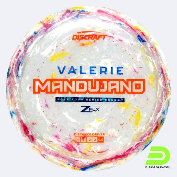 Discraft Scorch Valerie Mandujano Tour Series in white, jawbreaker z flx plastic
