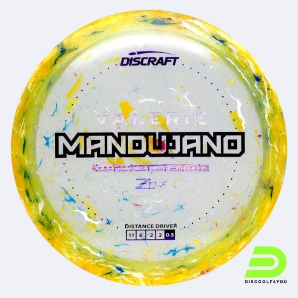 Discraft Scorch Valerie Mandujano Tour Series in yellow, jawbreaker z flx plastic