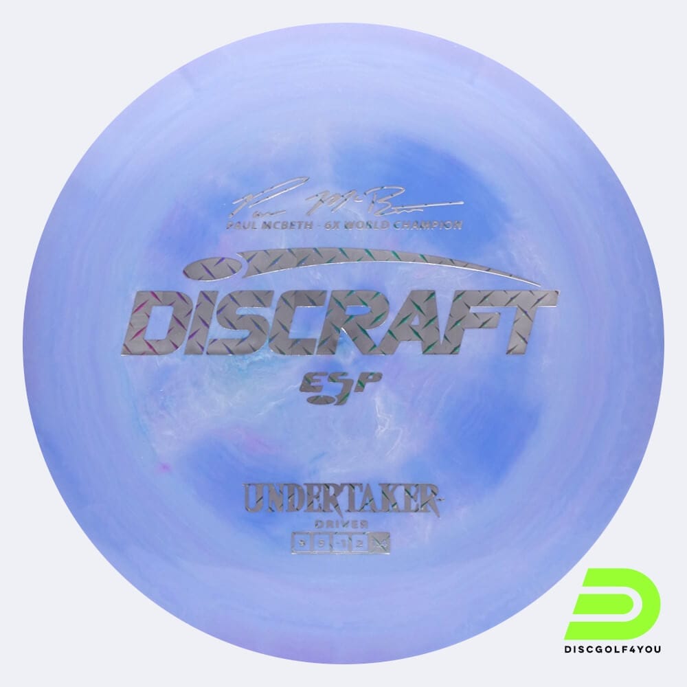 Discraft Undertaker - Paul McBeth Signature Series in blau, im ESP Kunststoff und burst Spezialeffekt