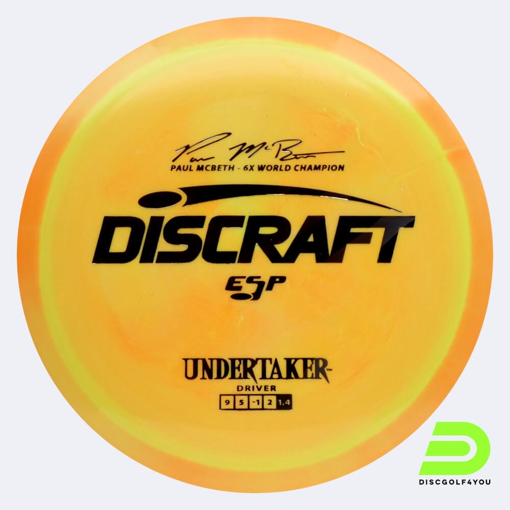 Discraft Undertaker - Paul McBeth Signature Series in classic-orange, esp plastic and burst effect