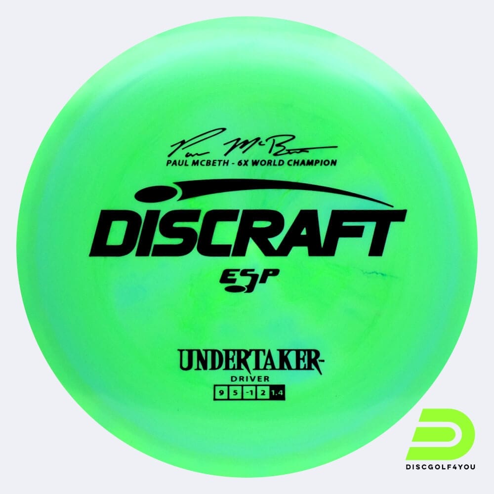 Discraft Undertaker - Paul McBeth Signature Series in grün, im ESP Kunststoff und ohne Spezialeffekt