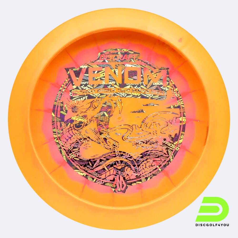Discraft Venom Anthony Barella Tour Series 2023 in orange, im ESP Kunststoff und bottomprint/burst Spezialeffekt