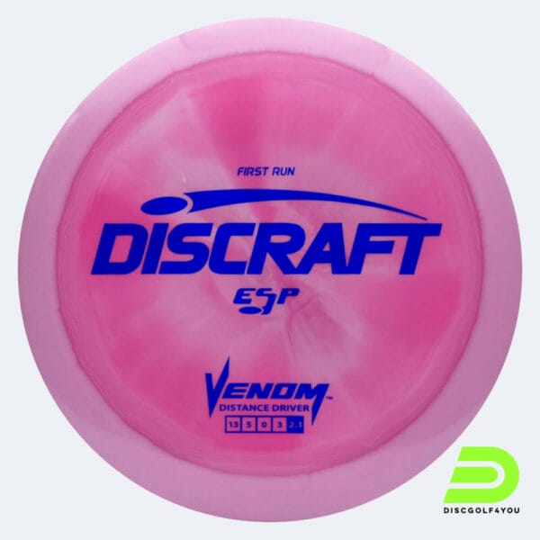 Discraft Venom in rosa, im ESP Kunststoff und first run/burst Spezialeffekt