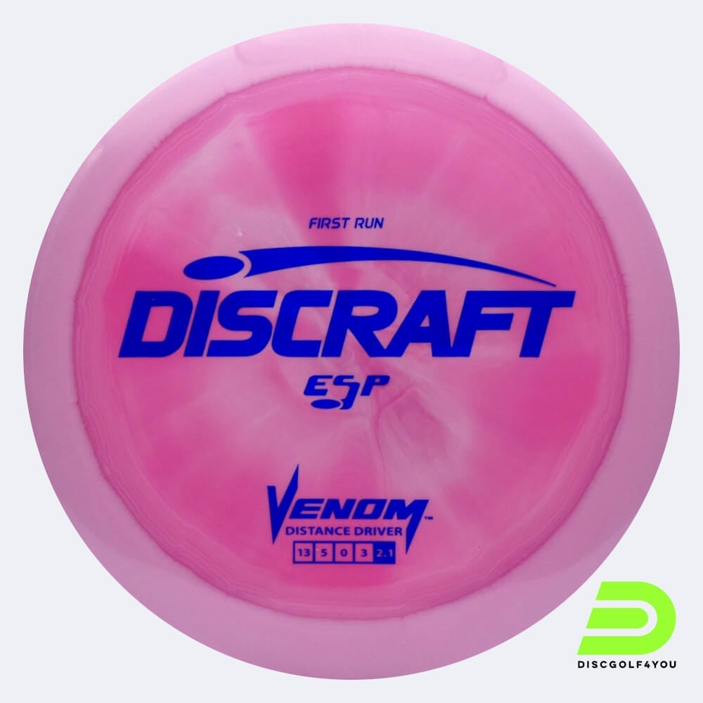 Discraft Venom in rosa, im ESP Kunststoff und first run/burst Spezialeffekt
