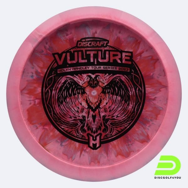 Discraft Vulture Holyn Handley Tour Series 2023 in rosa, im ESP Kunststoff und bottomprint/burst Spezialeffekt
