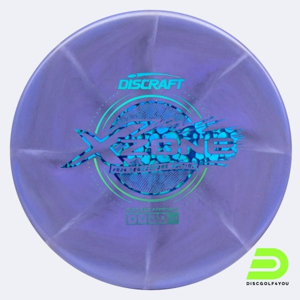 Discraft Zone 2024 Ledgestone Edition in purple, x swirly plastic and burst effect