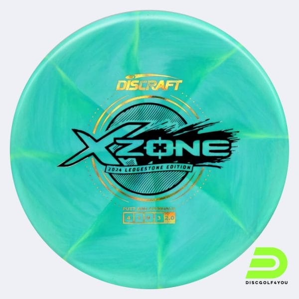 Discraft Zone 2024 Ledgestone Edition in turquoise, x swirly plastic and burst effect