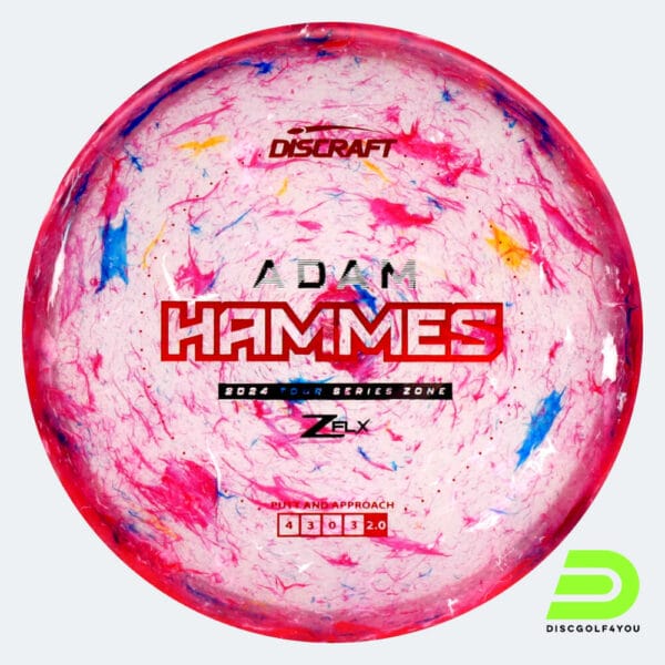 Discraft Zone - Adam Hammes Signature Series in rosa, im Jawbreaker Z FLX Kunststoff und ohne Spezialeffekt