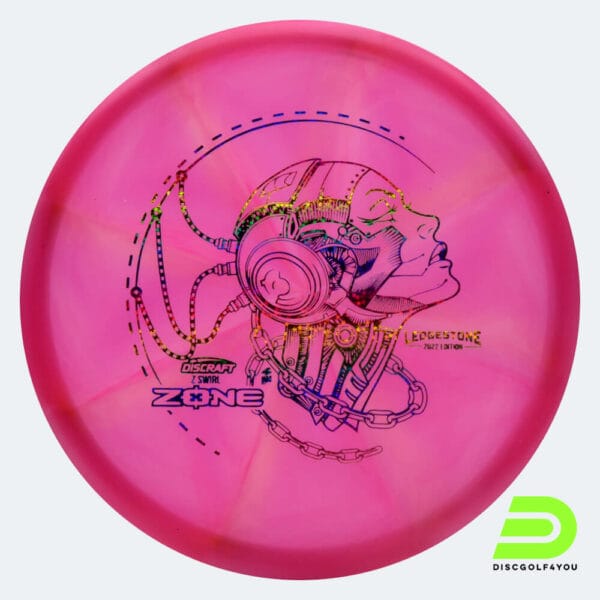 Discraft Zone Ledgestone 2022 Edition in pink, z swirl plastic and burst effect