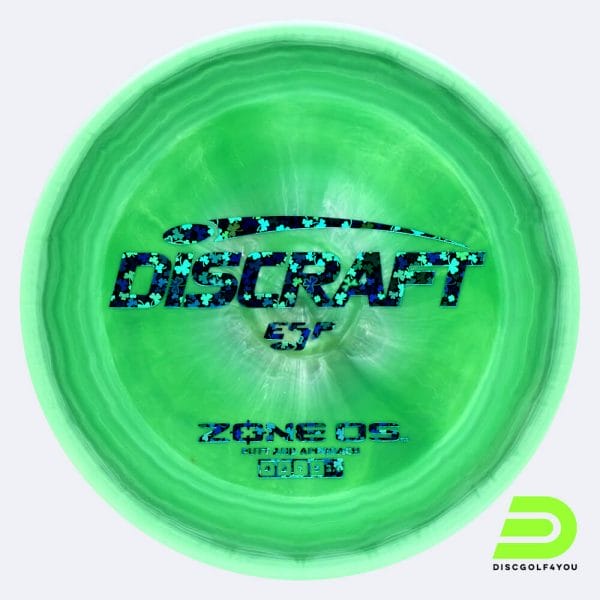 Discraft Zone OS in green, esp plastic and burst effect