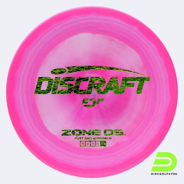 Discraft Zone OS in pink, esp plastic and burst effect