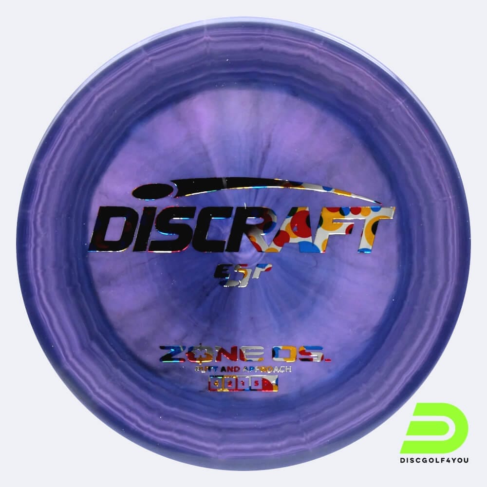 Discraft Zone OS in violett, im ESP Kunststoff und burst Spezialeffekt