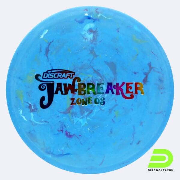 Discraft Zone OS in blue, jawbreaker plastic and burst effect