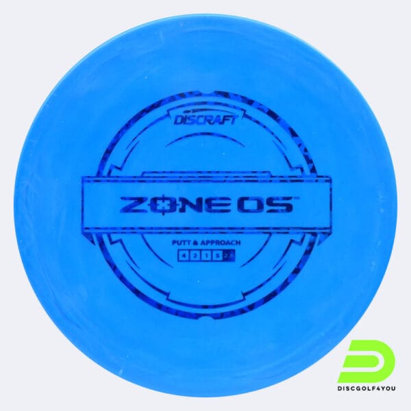 Discraft Zone OS in blue, putter line plastic