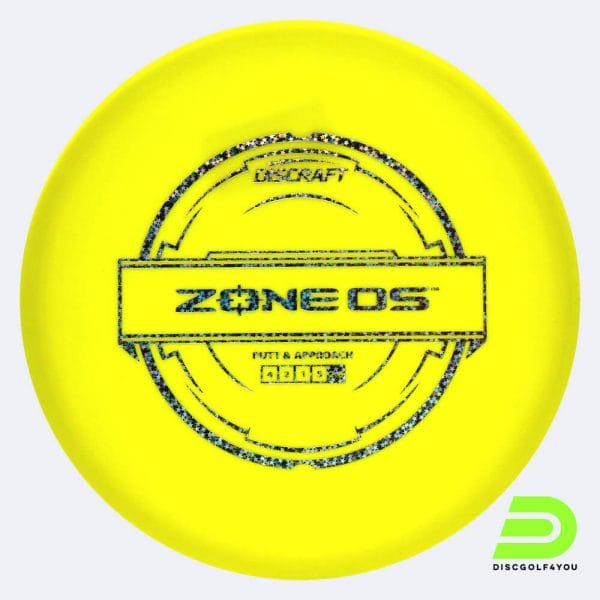 Discraft Zone OS in yellow, putter line plastic
