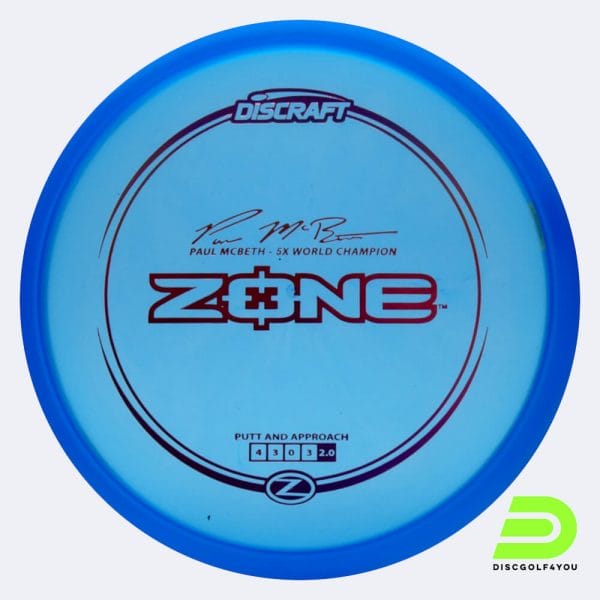 Discraft Zone - Paul McBeth Signature Series in blau, im Z-Line Kunststoff und ohne Spezialeffekt