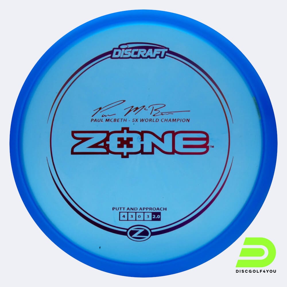 Discraft Zone - Paul McBeth Signature Series in blue, z-line plastic