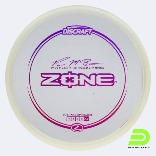 Discraft Zone - Paul McBeth Signature Series in kristallklar, im Z-Line Kunststoff und ohne Spezialeffekt