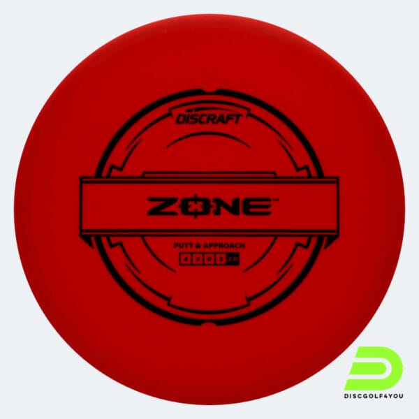 Discraft Zone in red, putter line plastic