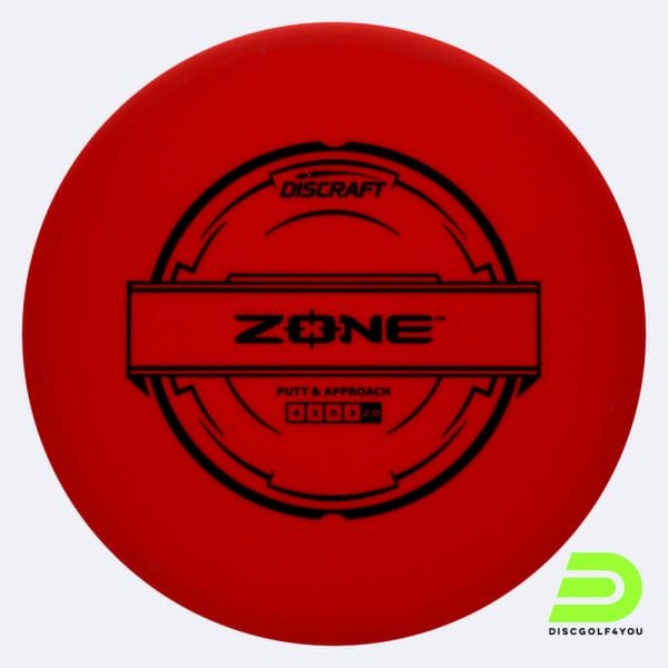 Discraft Zone in red, putter line plastic