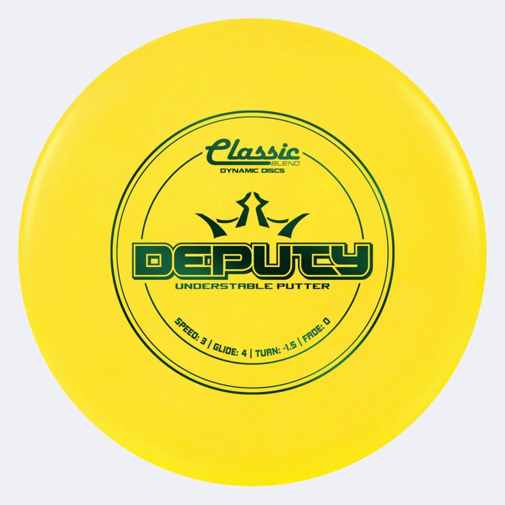 Dynamic Discs Deputy in yellow, classic blend plastic and burst effect